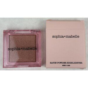 Sophia + Mabelle Satin Powder Highlighter Peach Sangria 3.2g Buildable Makeup